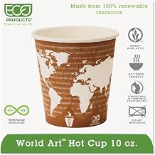 Eco-Products World Art™ Renewable Resource Compostable Hot Drink Cups