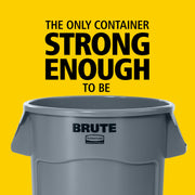 BRUTE Heavy-Duty Round Trash/Garbage Can by Rubbermaid Commercial Products – 10 Gallon, 38.0 liters, Low Density Polyethylene, White, Model FG261000WHT