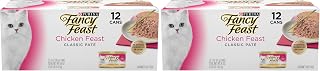 Fancy Feast Chicken Feast Classic Pate Collection Grain Free Wet Cat Food Multi-Pack - (4 Packs of 12) 3 oz. Cans