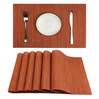 Wazaigur Placemat Set, 17.7 x 11.8 Inches, Orange