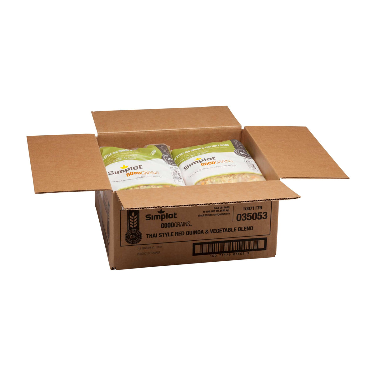 Good Grains Thai Quinoa and Vegetable Blend by Simplot – 12 inches (W) x 13.38 inches (L) x 7.13 inches (H), Pack of 6