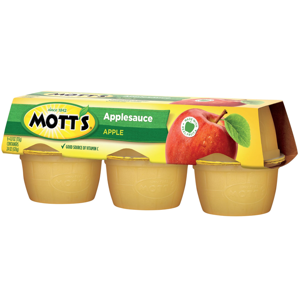 Applesauce, 4 oz cups, 6 count by Mott's – 4 Ounce (Pack of 6), Pack of 6, Model ZY-ghm-20200907-19