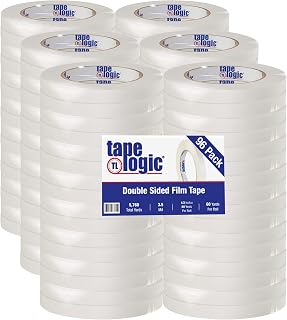 Aviditi Tape Logic Multipurpose Double Sided Film Tape, 1/2 Inch x 60 Yards - for General Purpose Mounting, Splicing, Crafts and Office Use (96 Rolls)