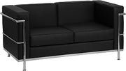 Flash Furniture HERCULES Regal Series Contemporary Black LeatherSoft Loveseat with Encasing Frame | Contemporary, Durable Construction, Commercial Use