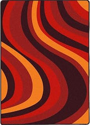 Joy Carpets Kid Essentials On The Curve Teen Area Rugs, 3'10" x 5'4", Red