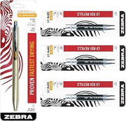 Zebra Technologies Zebra Sarasa Grand, Retractable Gel Ink Pen, Gold Barrel, Medium Point, 0.7mm, Black Ink, 1-Count Bundle with 6 Refills