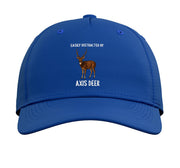 Chital Easily Distracted by Axis Deer Adjustable Printed Baseball Hat by Chital Axis Deer Lovers Shop – Cotton, Royal Blue