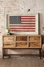 KALALOU Large Framed American Flag Under Glass Wall décor, One Size, Red/White/Blue, 31.00" x 48.00"