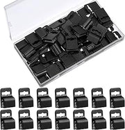 100 Pcs Black Gripper Swipe Card Holder for Standard Thickness ID Card Badge Swipe Holder Secure Plastic Gripper for Smart Card CAC Chip Card