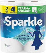 Sparkle Tear-A-Square Kitchen Paper Towels, 2 Double Rolls, 220 Sheets