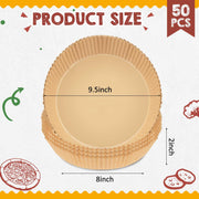 Patelai Stainless Steel Pie Weight with Disposable Liners, 8 Inch, 1 Weight and 50 Liners