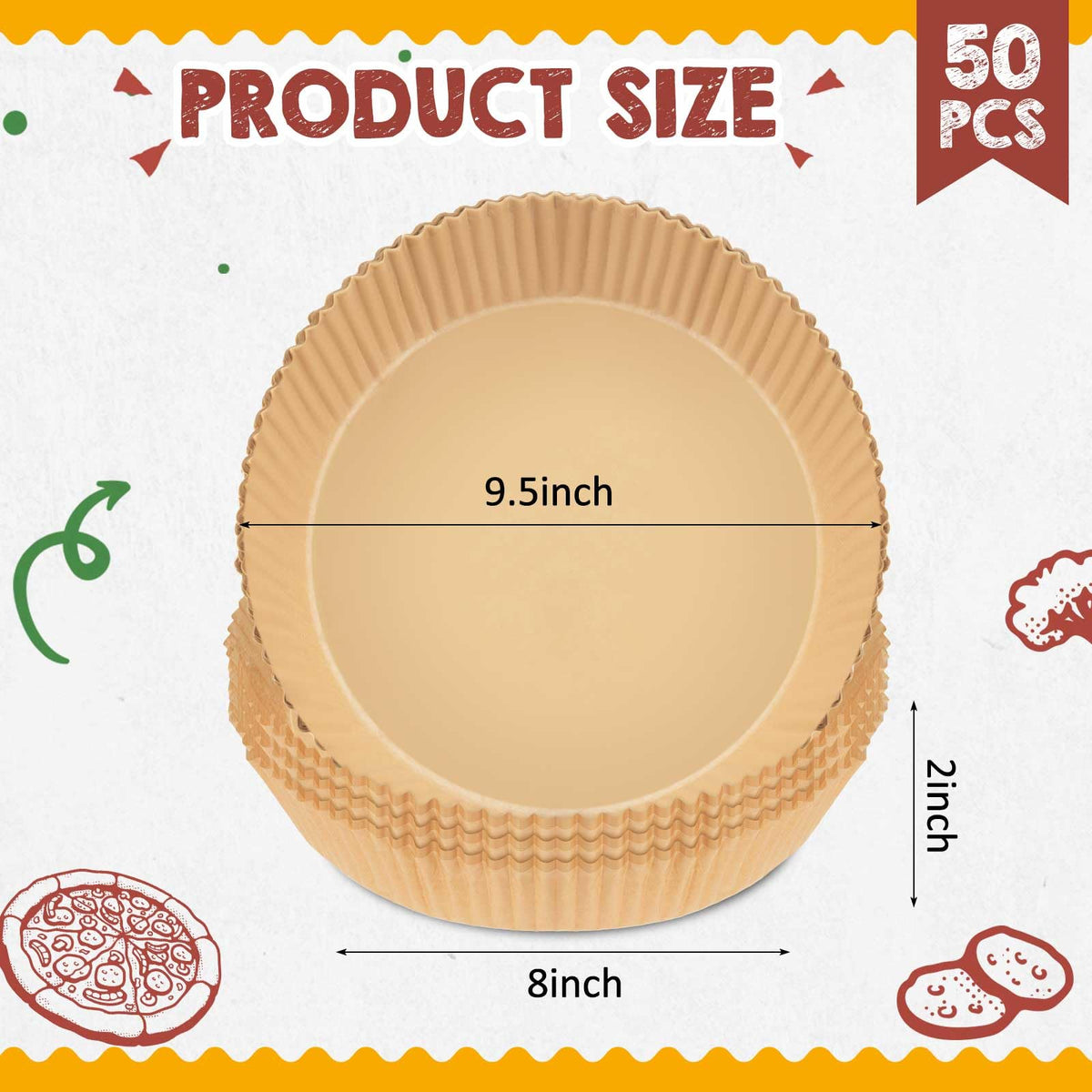 Patelai Stainless Steel Pie Weight with Disposable Liners, 8 Inch, 1 Weight and 50 Liners