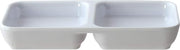 Thunder Group Classic white melamine dinnerware collection 4 oz, 6" x 3" twin sauce dish, comes in dozen
