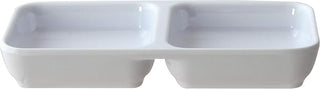 Thunder Group Classic white melamine dinnerware collection 4 oz, 6" x 3" twin sauce dish, comes in dozen