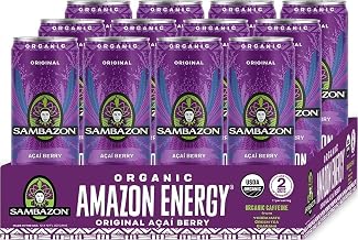 Sambazon Organic Amazon Energy Drink, Original Acai Berry, 12 Ounce (Pack of 12)