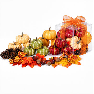 Keeplush Artificial Pumpkins and Fall Accents, 30 Piece Assorted Set, Multicolor