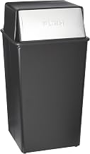 Witt Industries 36HT-22 Steel 36-Gallon Monarch Series Hamper and Push Top Receptacle, Legend "Push", Square, 19" Width x 19" Depth x 37" Height, Black