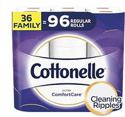 Cottonelle Ultra ComfortCare Toilet Paper, Soft Biodegradable Bath Tissue, Septic-Safe, 36 Family+ Rolls