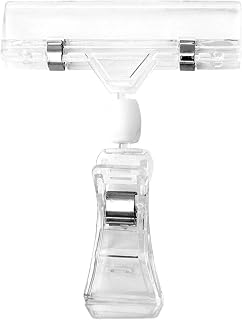 Elite Global Solutions TAGV06 Clip on Spring Sign Holder, 3" x 4" h., Polycarbonate, Clear Polycarbonate (Pack of 10)