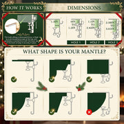 Acrridi Mantel Hook Set, Holds Over 30 Pounds, Gold 4-Pack
