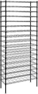 QUANTUM STORAGE SYSTEMS WR86-1448WSBK Wine Cradle Wire Shelves Black Epoxy 17 Shelves 86" H x 48" W x 14" D