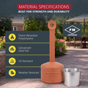 Justrite Terracotta / 1 Gallon / Smokers Cease Smoking Receptacles