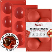 Walfos Half Ball Silicone Mold, 5 Cavity Extra Large, Set of 3
