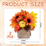 Waipfaru Artificial Fall Flowers, 2pcs, Orange