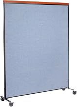 Global Industrial 60-1/4"W x 76-1/2"H Mobile Deluxe Office Partition Panel, Blue
