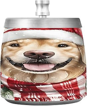 Golden Retriever Dog Christmas Splash Ashtray with Lid, Outdoor Ashtrays for Patio