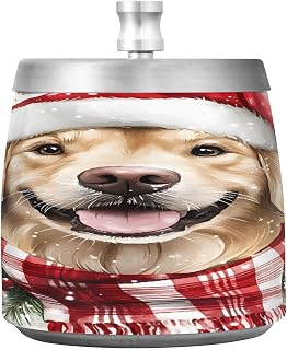 Golden Retriever Dog Christmas Splash Ashtray with Lid, Outdoor Ashtrays for Patio