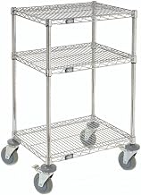 Nexel Chrome Wire Shelf Mobile Printer Stand, 3-Shelf, 24"W x 18"D x 39"H