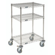 Chrome Wire Shelf Mobile Printer Stand by Nexel – 18"L x 24"W x 39"H, Steel, Chrome, Model 250117A