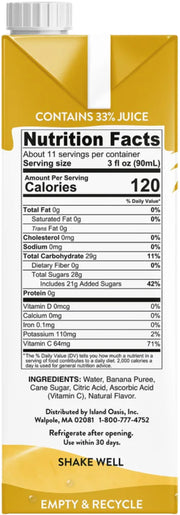 Banana Puree Beverage Mix by ISLAND OASIS – 33.8 Fl Oz (Pack of 1)