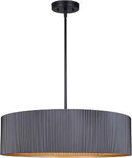 Canarm Rexton 22-Inch 3-Light Chandelier, Matte Black with Adjustable Rod, Contemporary Modern Lighting for Dining Room, Kitchen or Living Room