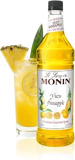 Monin Yuzu Pineapple Syrup for Drinks - 1 liter / 33.8 fl oz
