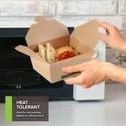 Set of 50 30 oz Food Take Out Containers Disposable Small Microwaveable Paper To Go Boxes Grease Resistant Kraft Cardboard Lunch Box Takeout by Stock Your Home – Model 2910
