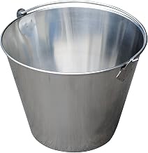Vestil BKT-SS-325 Stainless Steel Bucket, 10" Depth, 3.25 gallon, 88 pound Capacity