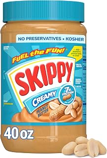 SKIPPY Creamy Peanut Butter, Plant Based Protein, 40oz x1