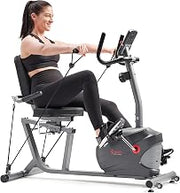 Sunny Health & Fitness Smart Magnetic Recumbent Bike for Home Cardio