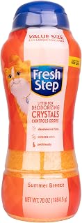 Fresh Step Cat Litter Crystals Deodorizer, Summer Breeze Scent, 70 Oz