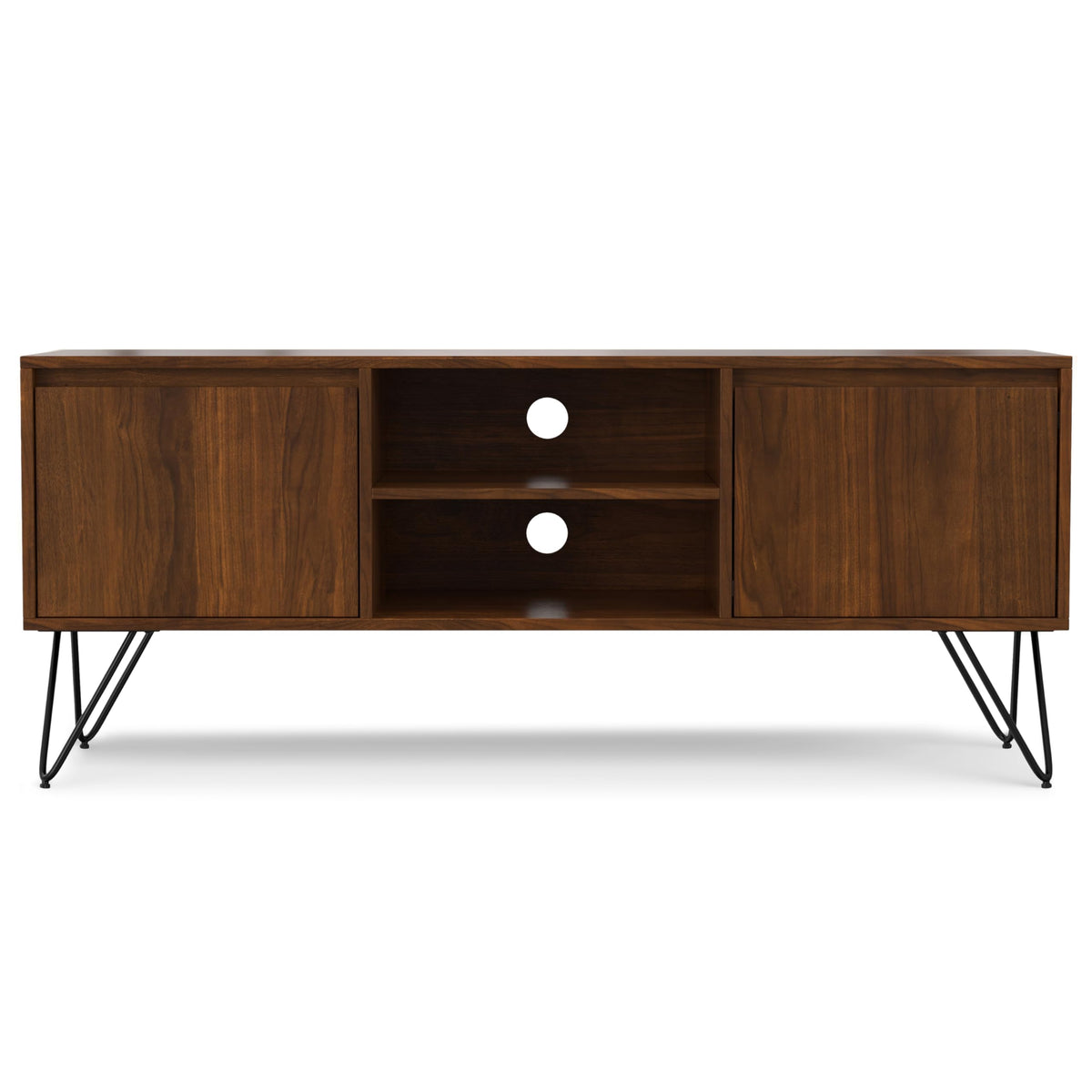 SIMPLIHOME Walnut Veneer / 60 inch / Low TV Stand Television Stands & Entertainment Centers