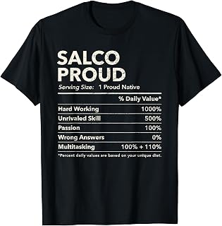 Salco, Pennsylvania Proud Nutrition Facts T-Shirt