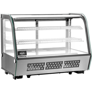 Nexel Commercial Refrigerated Countertop Display Case by Global Industrial – 22.4"L x 34.6"W x 27"H, 4.8 cubic_feet, Stainless Steel, Model CW-160