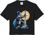 Medieval Knight Rock Sword Excalibur Comfort Colors Crop Top
