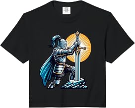 Medieval Knight Rock Sword Excalibur Comfort Colors Crop Top