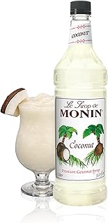 Monin Coconut Syrup for Drinks - Gluten Free - 1 liter / 33.8 fl oz
