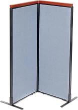 Global Industrial 24-1/4"W x 61-1/2"H Deluxe Freestanding 2-Panel Corner Room Divider, Blue