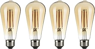 Satco S9579/04 ST19 Vintage Style LED Filament Light Bulb, 6.5W, 2000K, 4-Pack