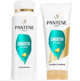 Pro-V Smooth & Sleek Duo Set Shampoo & Conditioner 12-12.6 Fl Oz by Pantene – 9.75 Fl Oz (Pack of 2), Pack of 2, Model 179795
